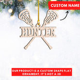 Personalized Lacrosse Ornament, Personalized Lacrosse Amor Acrylic Shape Flat Ornament, Gifts for Lacrosse Lovers, Lacrosse Players, Friends, Lacrosse Christmas Ornament (Style 8)